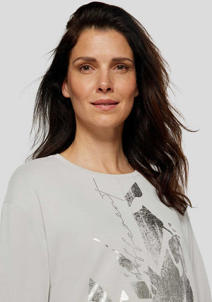 Rabe Embellished Metallic Detail Top, Grey