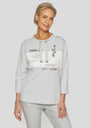 Rabe Embellished Colour Block Top, Grey and White