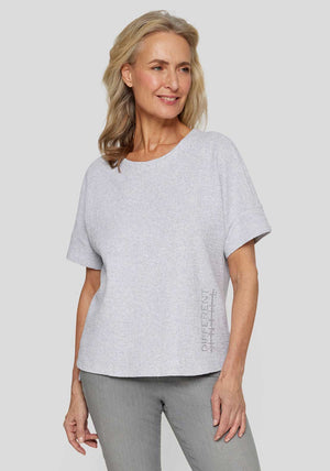 Rabe Embellished Textured T Shirt, Light Grey