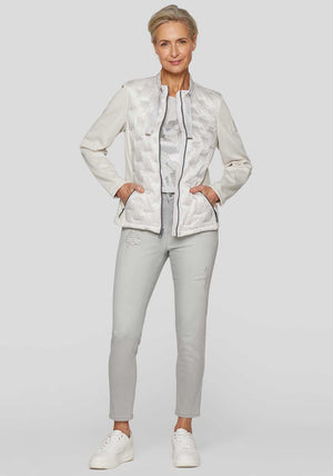 Rabe Padded Contrast Panel Jacket, Light Grey