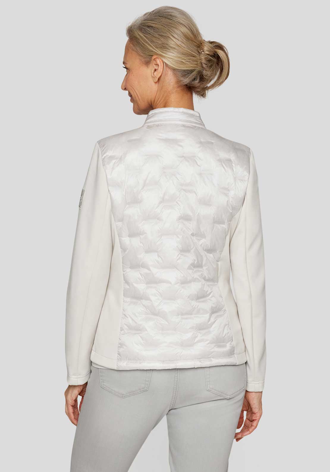 Rabe Padded Contrast Panel Jacket, Light Grey