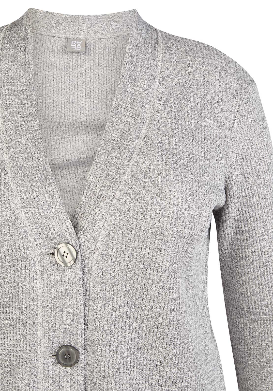 Rabe Buttoned V Neck Cardigan, Grey