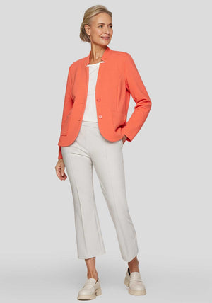Rabe Single Breasted Stand Up Collar Blazer, Orange