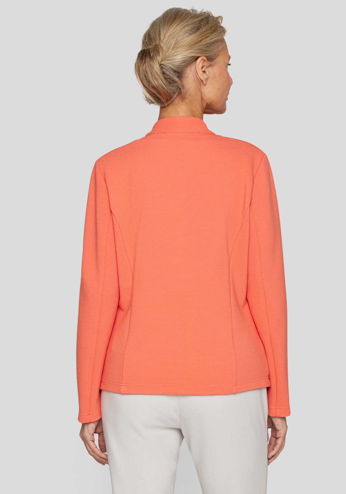 Rabe Single Breasted Stand Up Collar Blazer, Orange