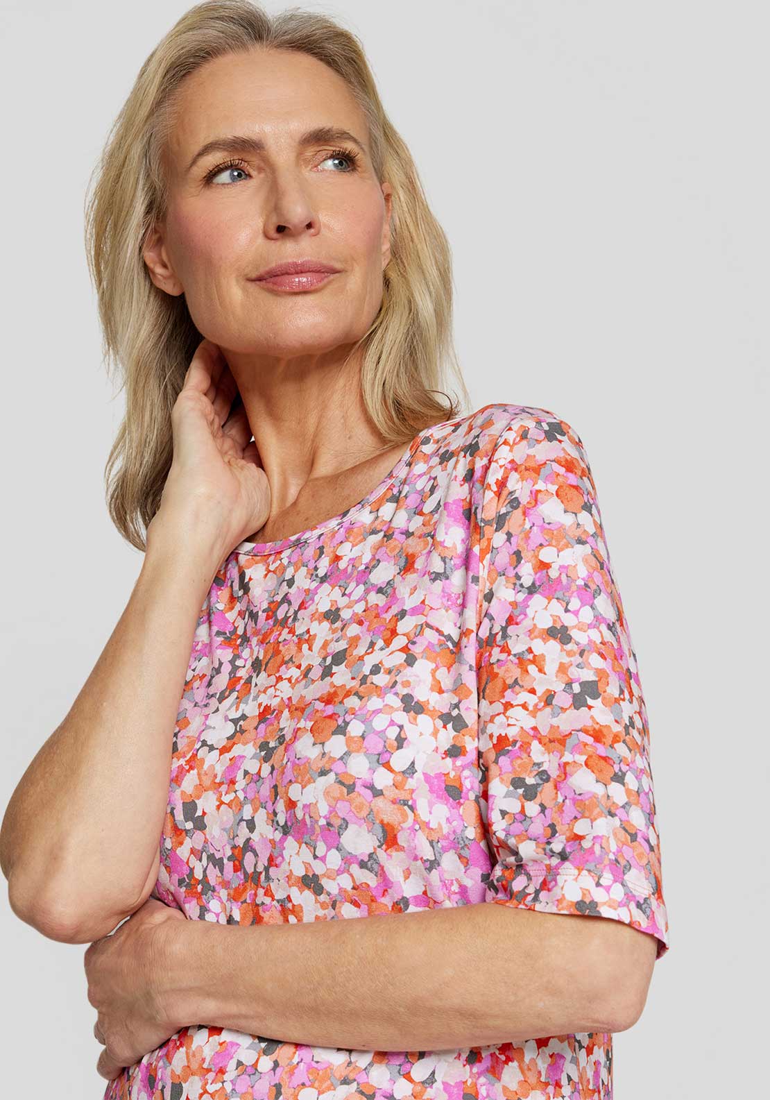 Rabe Abstract Print T-Shirt, Pink Multi