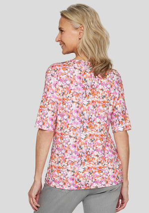 Rabe Abstract Print T-Shirt, Pink Multi