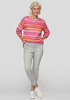 Rabe Striped Crochet Knit Jumper, Pink Multi