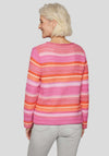Rabe Striped Crochet Knit Jumper, Pink Multi