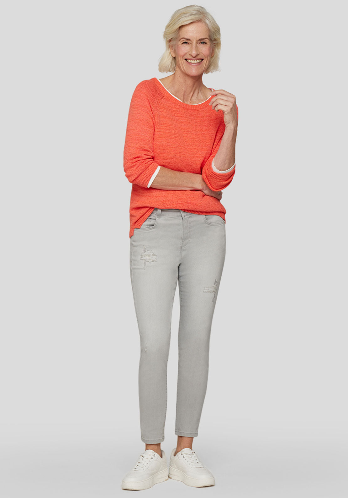 Rabe Round Neck Knit Jumper, Orange