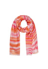 Rabe Blurred Stripe Print Scarf, Orange and Pink