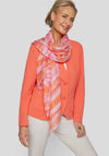 Rabe Blurred Stripe Print Scarf, Orange and Pink