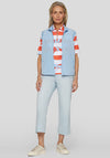 Rabe Striped Palm Tree Polo T Shirt, Orange