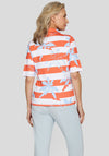 Rabe Striped Palm Tree Polo T Shirt, Orange