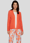 Rabe Open Front Waffle Cardigan, Orange