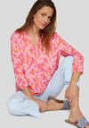 Rabe Botanical Print Blouse, Orange and Pink