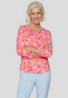Rabe Abstract Botanical Print Top, Pink