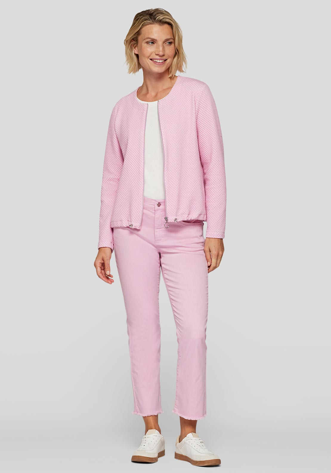 Rabe Textured Zipped Jacket, Pink