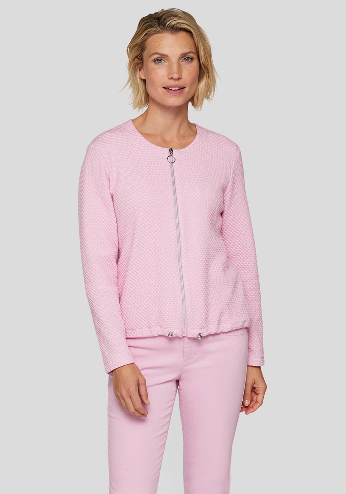 Rabe Textured Zipped Jacket, Pink