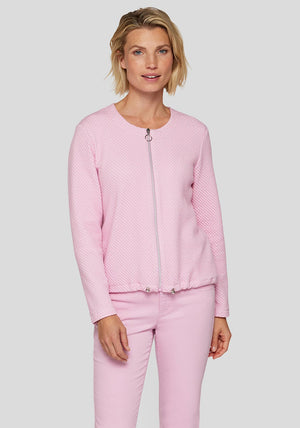 Rabe Textured Zipped Jacket, Pink