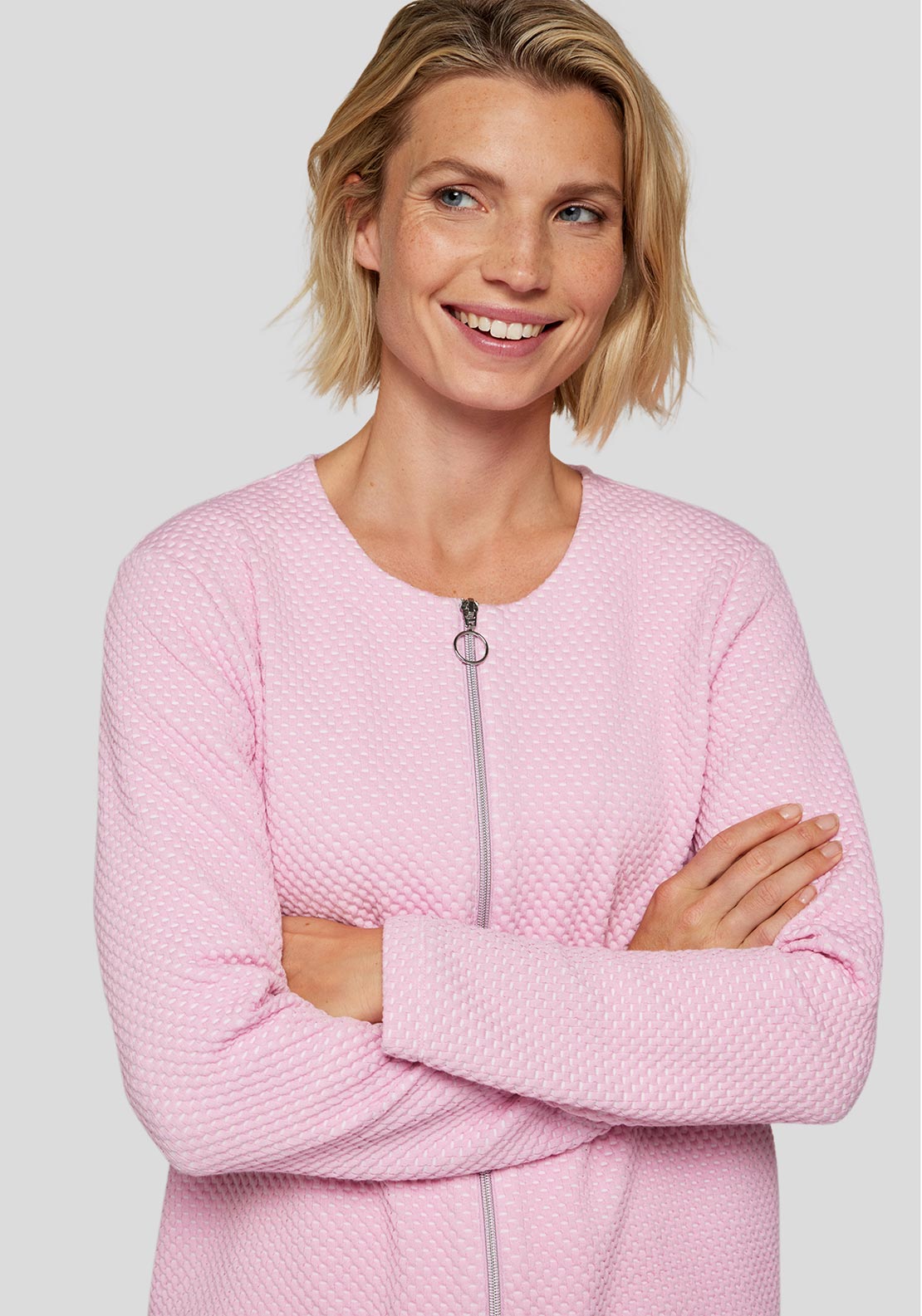 Rabe Textured Zipped Jacket, Pink