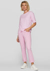 Rabe Striped Cropped Sleeve Top, Pink