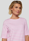Rabe Striped Cropped Sleeve Top, Pink