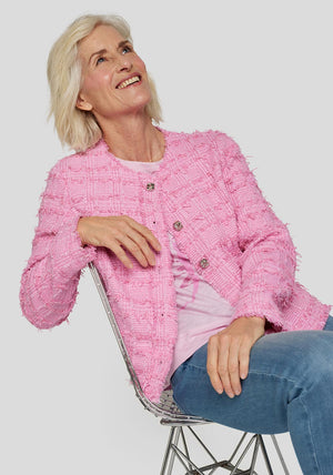 Rabe Boucle Buttoned Jacket, Pink