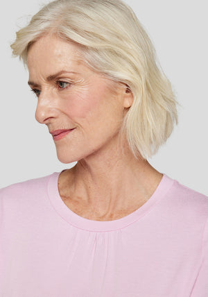 Rabe Elastic Trim Short Sleeve Top, Pink