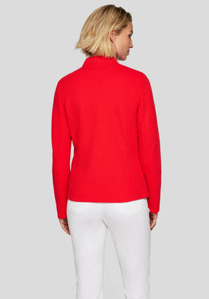 Rabe Waffle Textured Zipped Jacket, Red