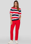 Rabe Ribbed Striped T Shirt, Red Multi