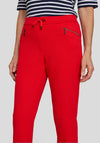 Rabe Zip Detail Slim Leg Trousers, Red