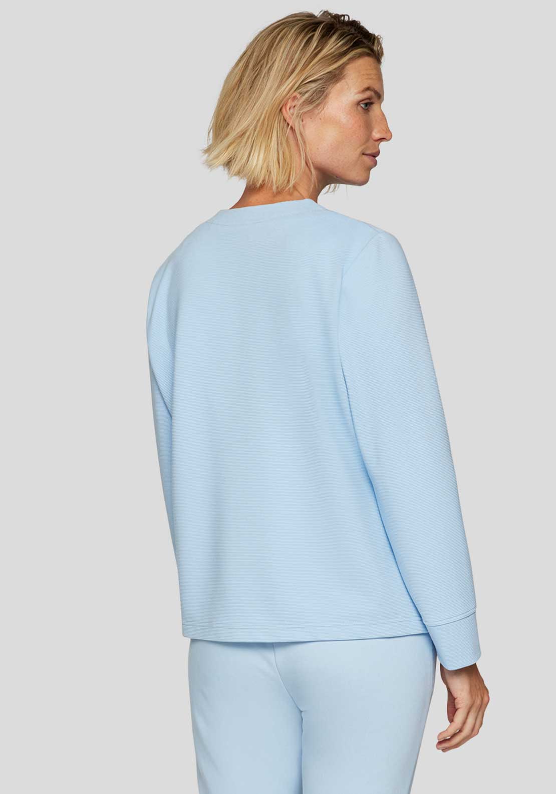 Rabe Ribbed Zipped Jacket, Light Blue