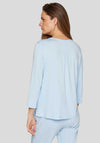 Rabe Embellished V Cut Blouse, Light Blue