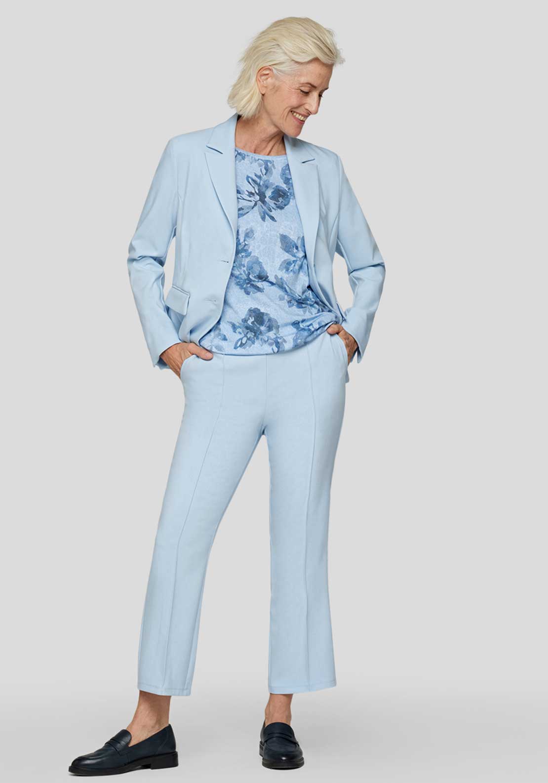Rabe Floral Print Elasticated Top, Blue