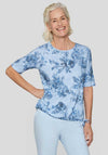 Rabe Floral Print Elasticated Top, Blue