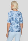 Rabe Floral Print Elasticated Top, Blue