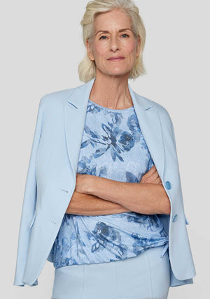 Rabe Floral Print Elasticated Top, Blue
