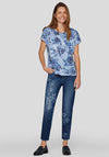 Rabe Sequin Embellished Floral T Shirt, Blue