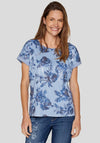 Rabe Sequin Embellished Floral T Shirt, Blue