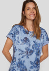 Rabe Sequin Embellished Floral T Shirt, Blue
