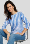 Rabe Striped Print Top, Blue and White