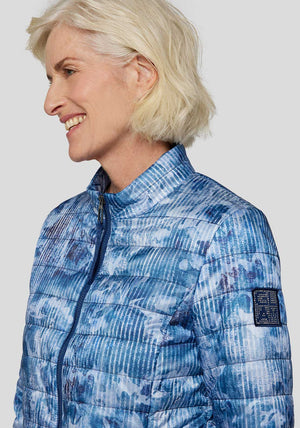 Rabe Abstract Print Padded Jacket, Blue