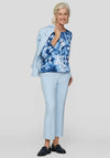 Rabe Abstract Print Glitter Detail Top, Blue