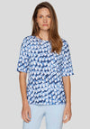 Rabe Spot Print Round Neck Top, Blue