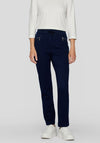 Rabe Slim Leg Casual Trousers, Navy