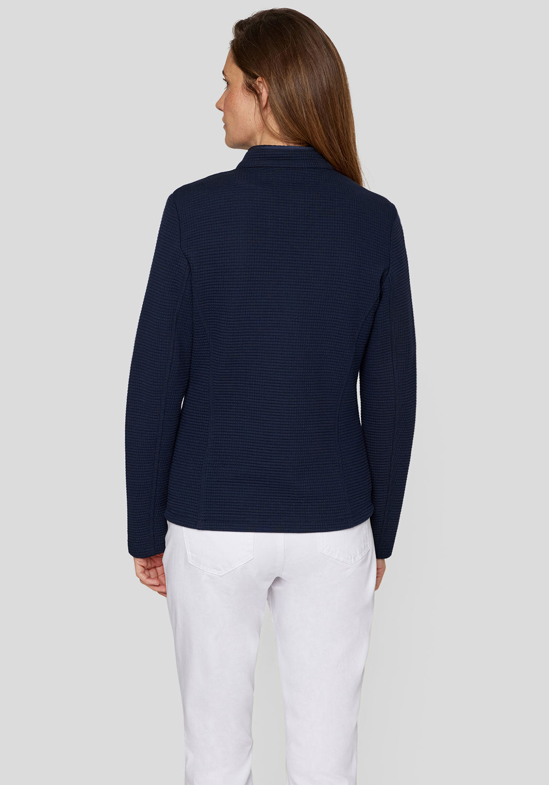 Rabe Waffle Textured Zipped Jacket, Navy