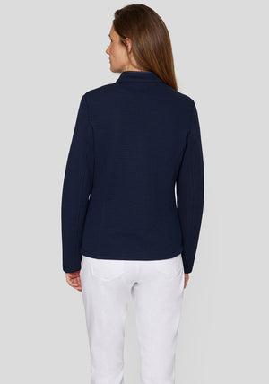 Rabe Waffle Textured Zipped Jacket, Navy