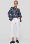 Rabe Textured Floral Zipped Jacket, Navy