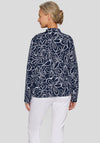 Rabe Textured Floral Zipped Jacket, Navy