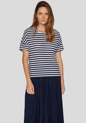 Rabe Striped Embellished Sweater, Navy and White